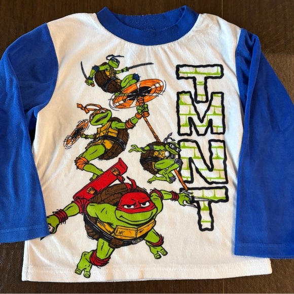Nickelodeon Blue TMNT Mutant Mayhem Fleece PJ Pajama Set -Size 6 - Picture 2 of 11